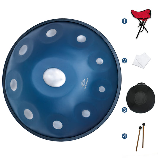 GLADFRESIT Handpan Proton 10 Notes D Minor 22 Inches with Accessories