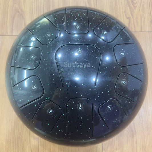 SUTTAYA Starry Black 12-inch Steel Tongue Drum - 11 Notes