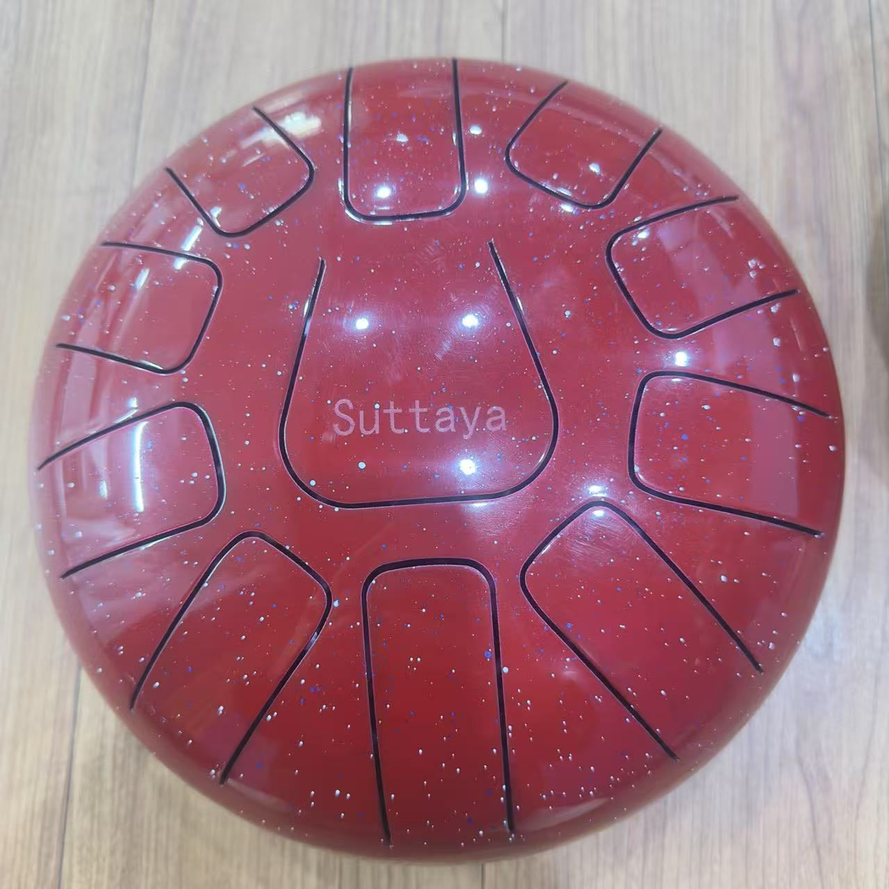 SUTTAYA Red 12-inch Steel Tongue Drum - 11 Notes