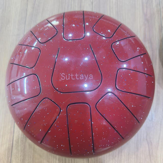 SUTTAYA Red 12-inch Steel Tongue Drum - 11 Notes