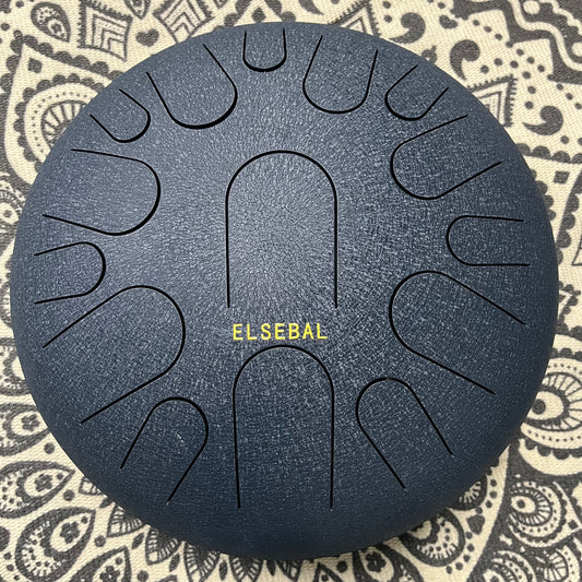 ELSEBAL 13 Inches 15-Note Steel Tongue Drum - D Major (Gold)