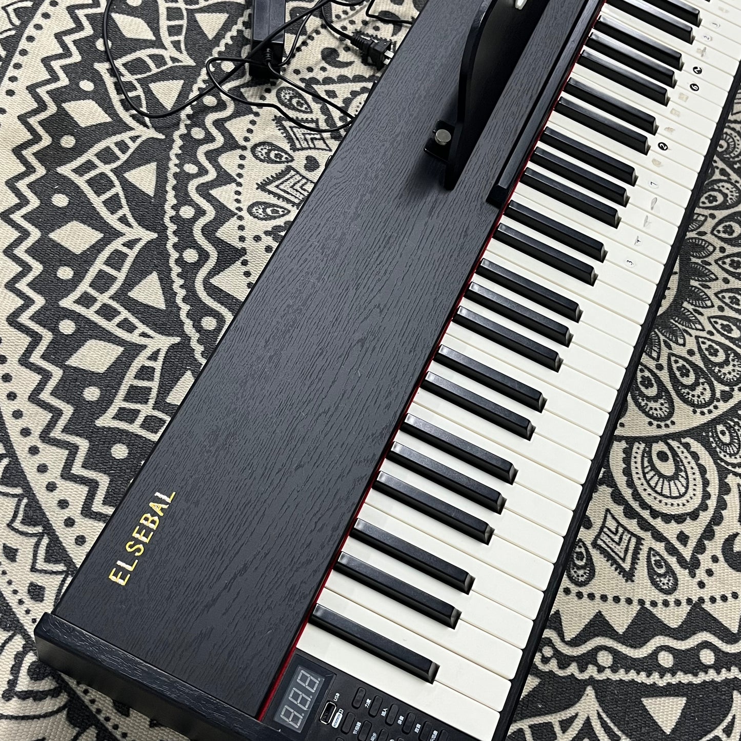 ELSEBAL Electronic musical instruments P71 88-Key Weighted Action Digital Piano with Sustain Pedal and Power Supply