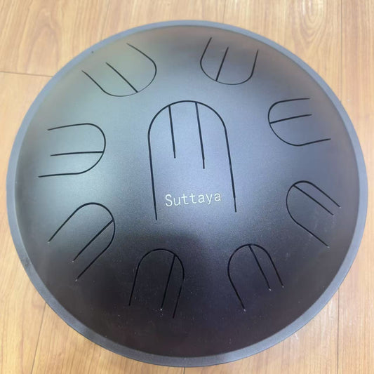 SUTTAYA Black 12-inch Steel Tongue Drum - 9 Notes