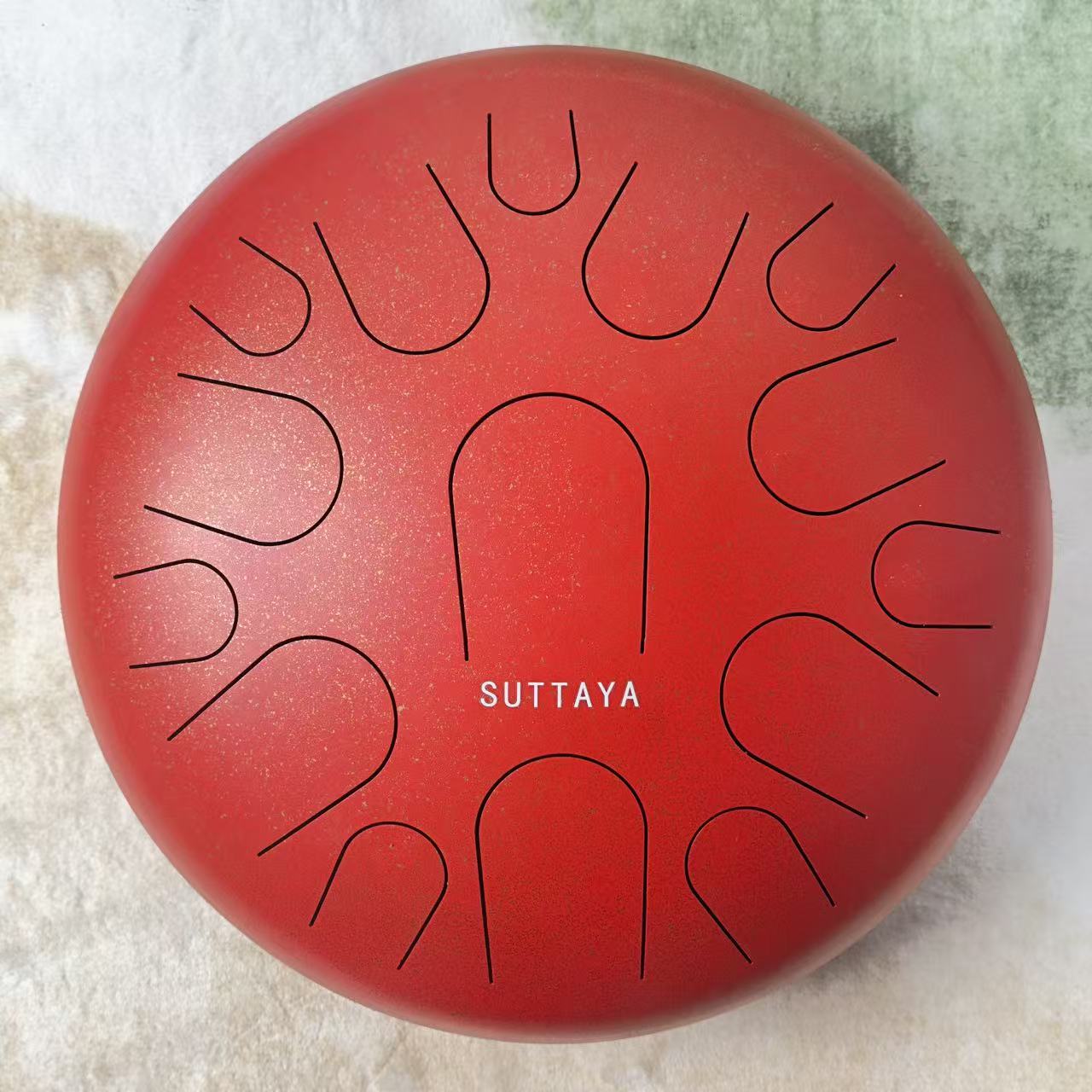 SUTTAYA Steel Tongue Drum, Red Stainless Steel, Ethereal Tone Musical Instruments